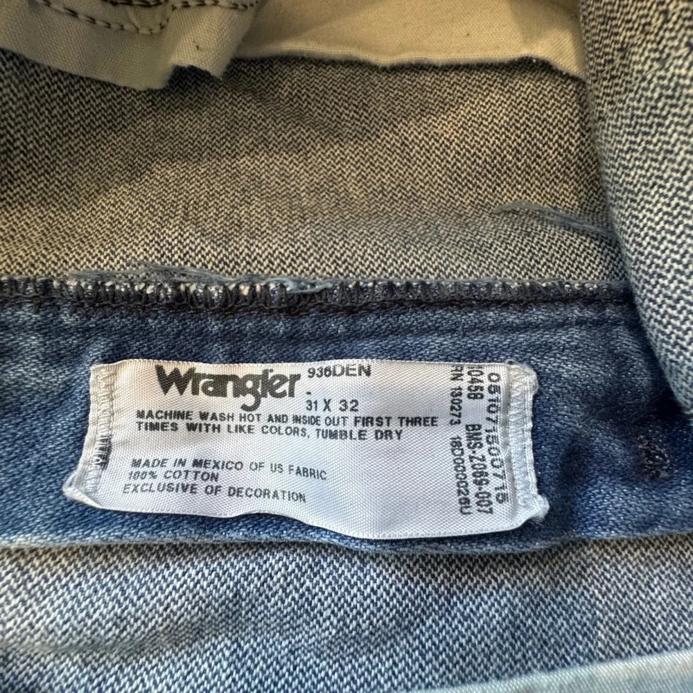 Vintage Y2K Wrangler 980DEN Straight Leg Blue Jeans 31x32 90s Western Cowboy